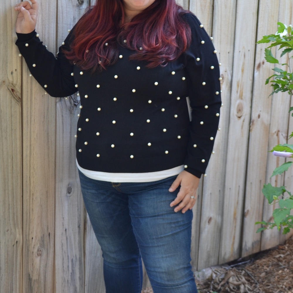 Eloquii pearl embellished sweater